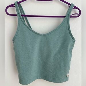 Vuori Halo Performance crop bra tank top Sz Small Celery Heather